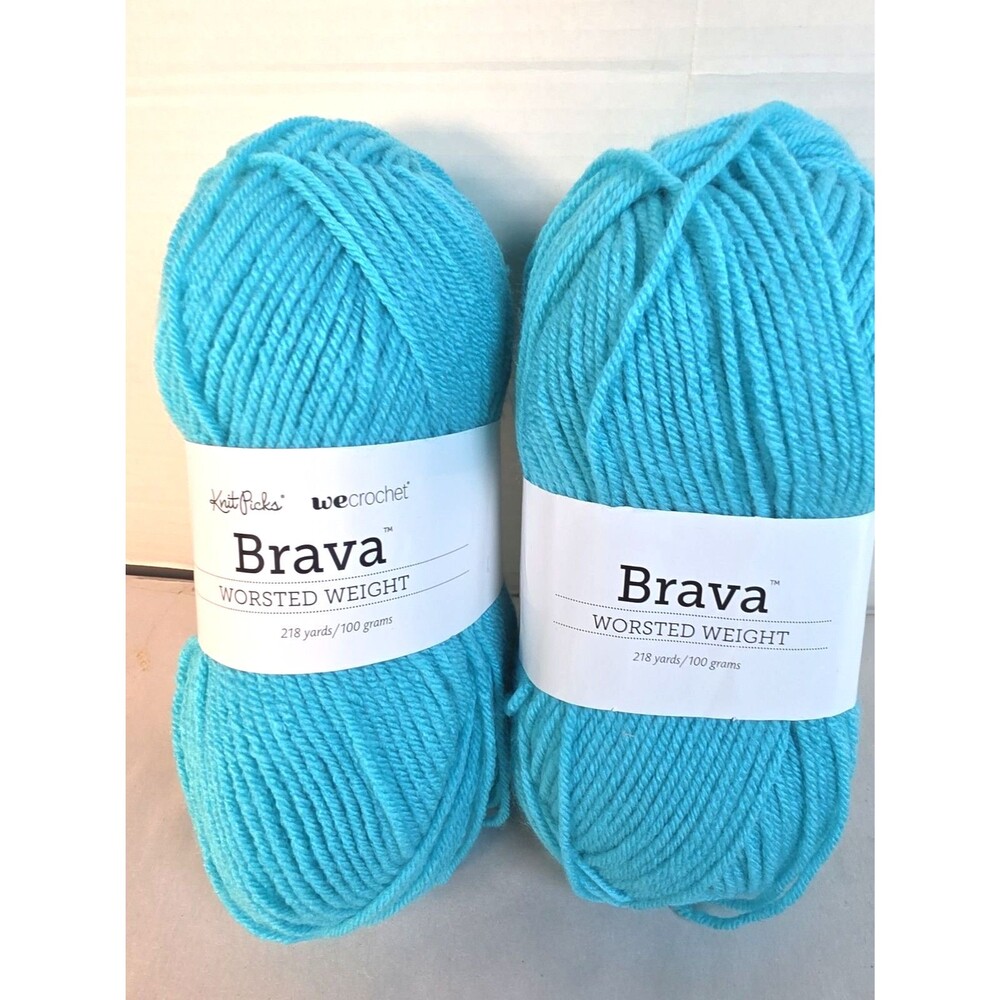 New Brava Knit Picks Worsted Weight Yarn 100g Color Cornflower Blue Lot Of 2